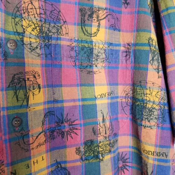 Cambridge Classics EUC L America plaid short-sleeved button-down map shi… - Picture 8 of 11
